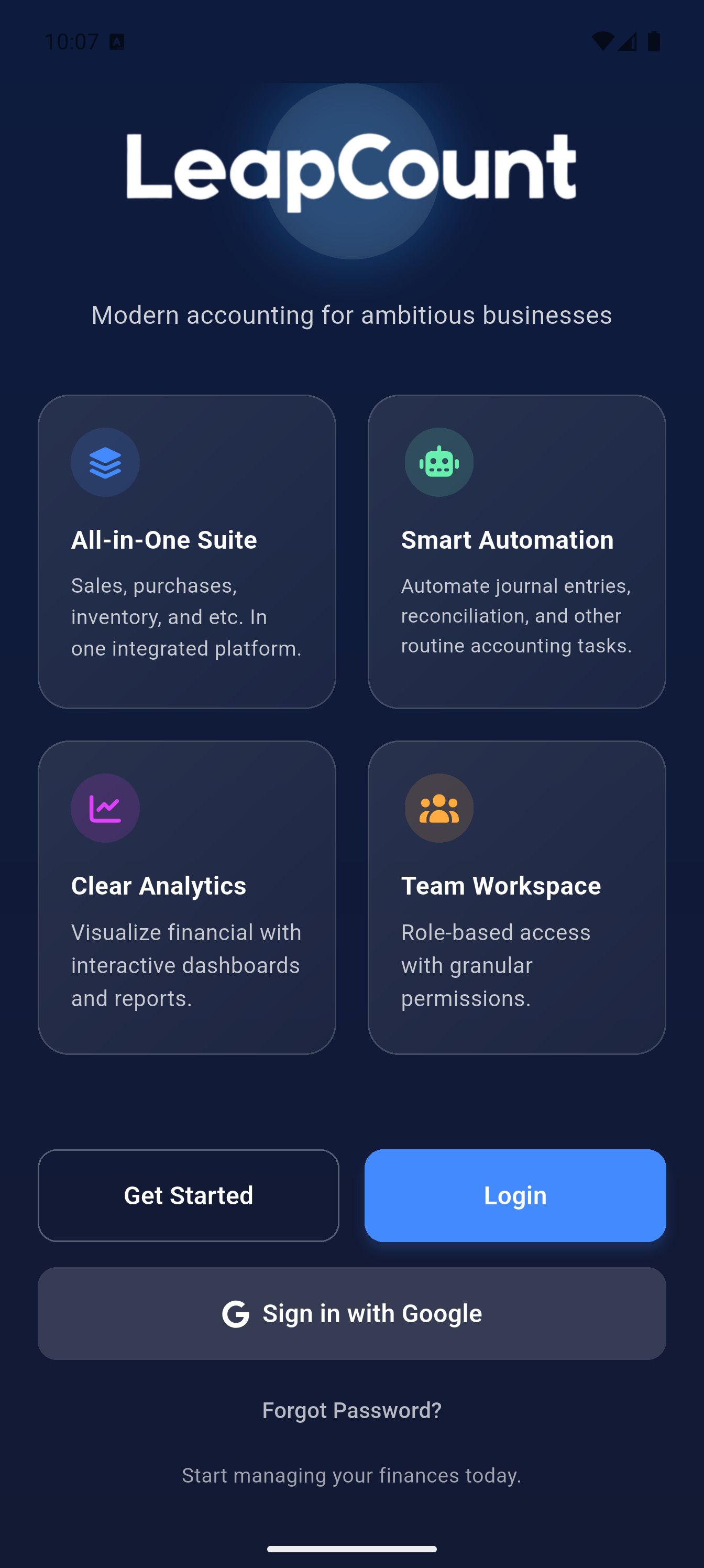 Mobile App screenshot